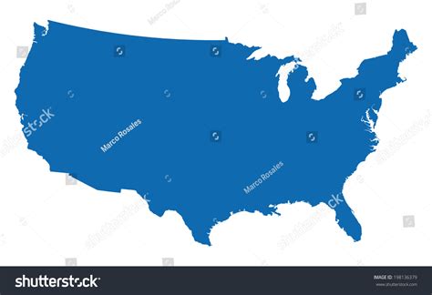 Usa Map Blue Stock Vector (Royalty Free) 198136379 | Shutterstock