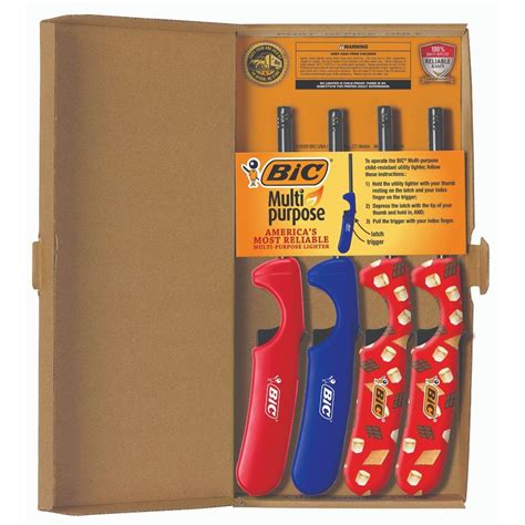 BIC Multi-purpose Classic Edition Lighter, Assorted, 4 Pack