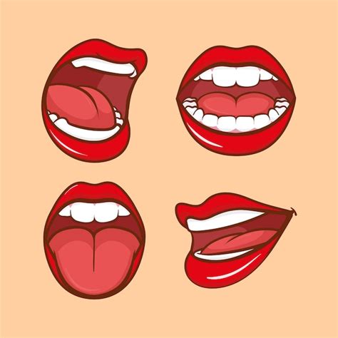 Free Vector | Hand drawn open mouth cartoon illustration