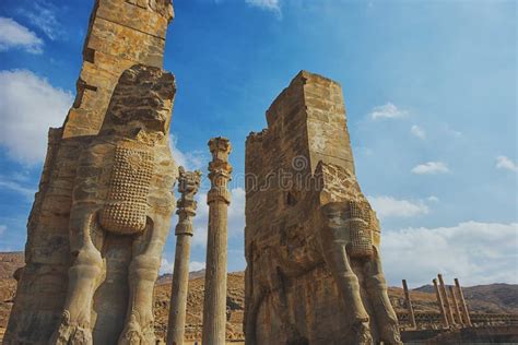 Columns of Ancient City of Persepolis, Iran Stock Image - Image of ...