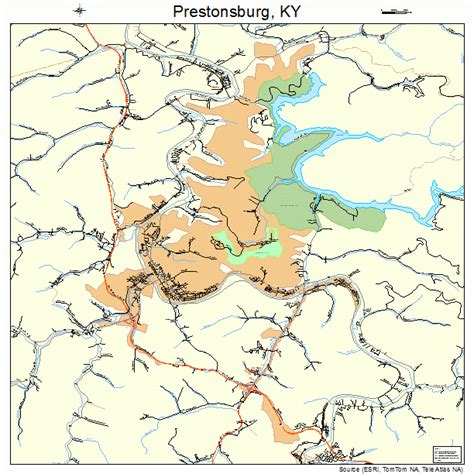 Prestonsburg Kentucky Street Map 2162940