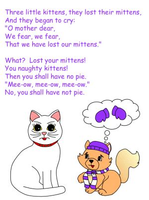 Three Little Kittens poem