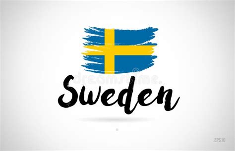 Sweden Country Flag Concept with Grunge Design Icon Logo Stock Vector ...