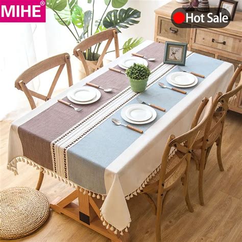 Modern Decorative Table Cloth Tassel Iace Rectangle Tablecloth Home ...