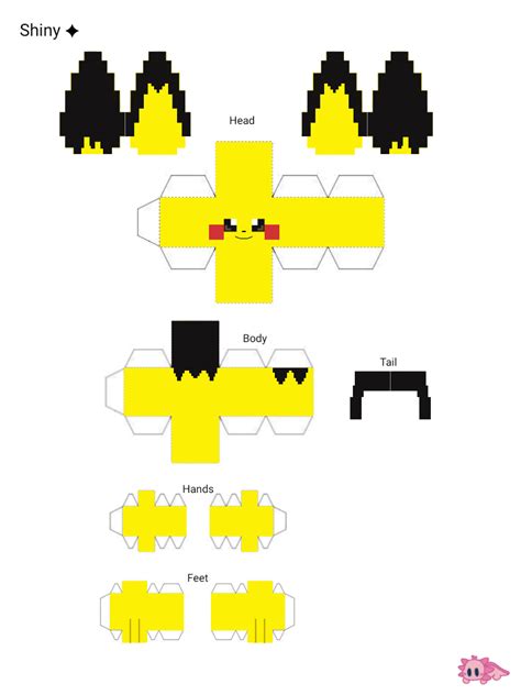 Pixel Papercraft - Pichu (pokemon)