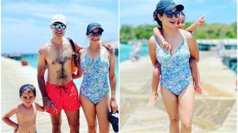 Photos | Gul Panag chills in Maldives with her husband and son ...