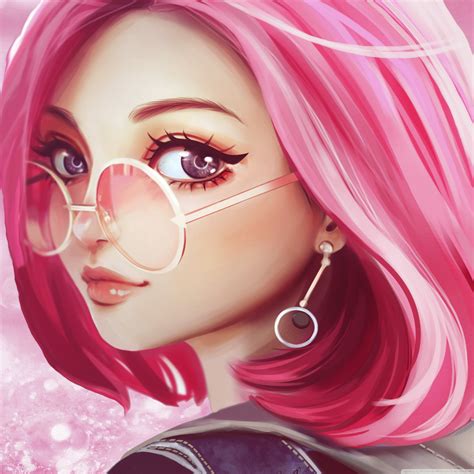 Tablet 1 - - Pink Hair Girl Art (#980049) - HD Wallpaper & Backgrounds ...