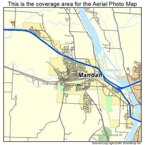 Aerial Photography Map of Mandan, ND North Dakota