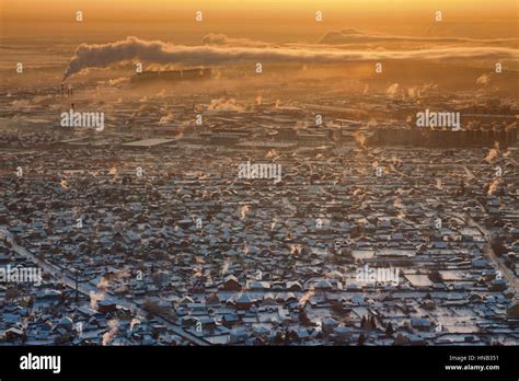 Tyumen in winter, top view Stock Photo - Alamy