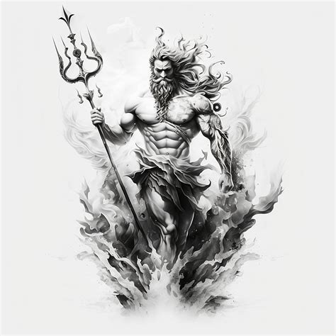 Poseidon trident tattoo stencil - wrapdolf