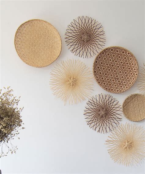 FLARE - Set of 8 Handwoven Bamboo Basket Wall Decor