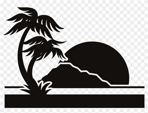 Beach Silhouette Vector at Vectorified.com | Collection of Beach ...