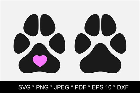 Dog paw SVG. Paw print SVG. Paw print love (915835) | Cut Files ...