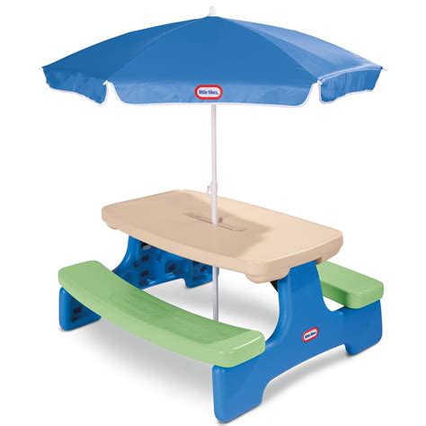 Little Tikes Easy Store Kids Picnic Table with Umbrella - Walmart.com