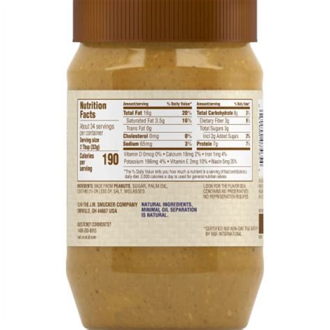 Jif Natural Crunchy Peanut Butter Spread, 40 oz - Kroger