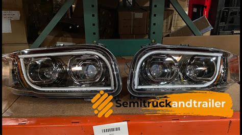 LOOK! Peterbilt 388 389 567 LED Blackout Headlight Pair With LED ...