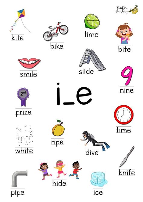 Magic e words (long vowel i) by Teacher Lindsey | Phonics words, Cvc ...