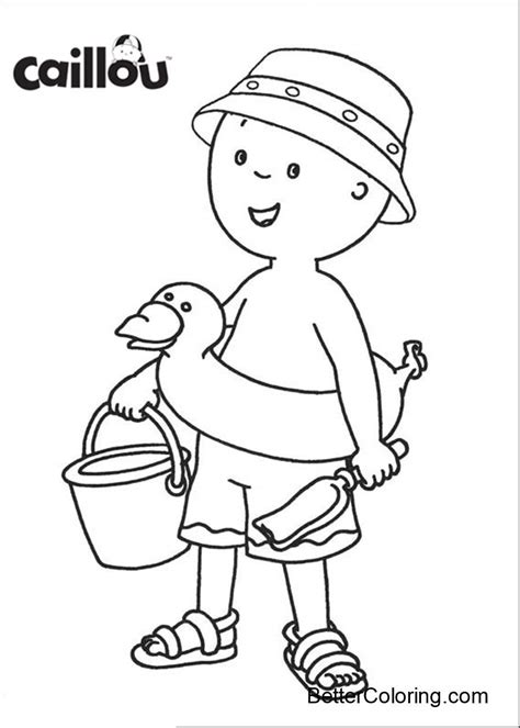 Caillou Coloring Pages Printable Go to Beach - Free Printable Coloring ...