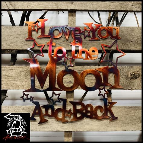 I Love You To The Moon & Back Metal Wall Art - Michigan Metal Artwork