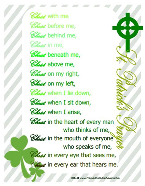 St. Patrick's Breastplate & Printables of St. Patrick's Prayer