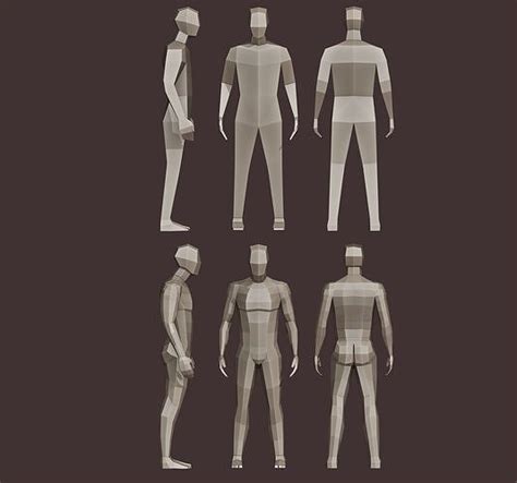 low poly human different mannequins free VR / AR / low-poly 3D model ...