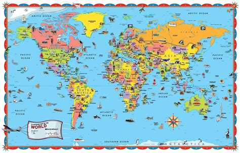 World Map For Kids Printable - Spamlee