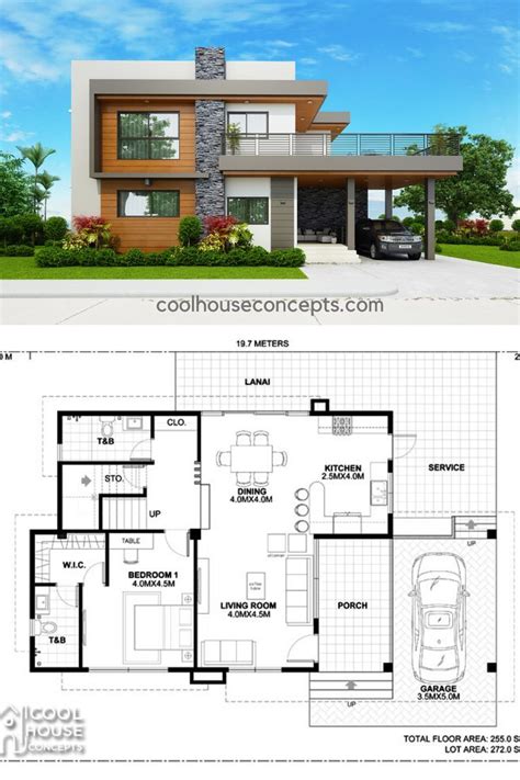 Home Design Plan 19x14m With 4 Bedrooms - Design Diy 54D | Two story ...