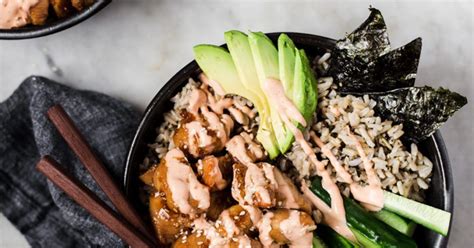 Chicken Teriyaki Sushi Bowl | The Modern Proper | Recipe | Poke bowl ...