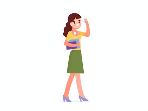 Woman Walking | Teacher cartoon, Motion design animation, Character ...