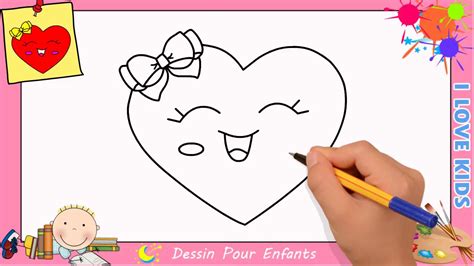 Comment dessiner un coeur emoji KAWAII & FACILEMENT pour ENFANTS 7