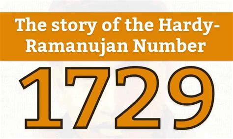 The Story of the Hardy-Ramanujan Number ‘1729’ » Mathematical Story ...