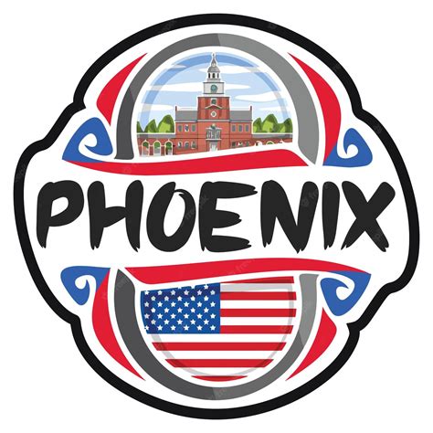 Premium Vector | Phoenix usa united states flag travel souvenir sticker ...