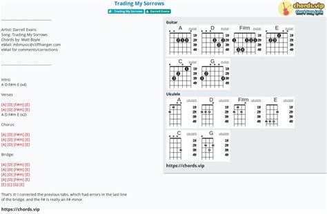 Chord: Trading My Sorrows - tab, song lyric, sheet, guitar, ukulele ...