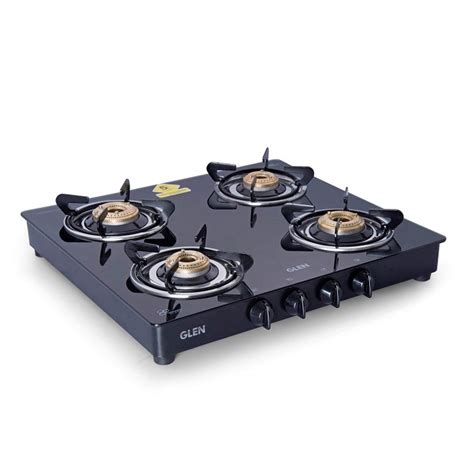 Buy Glen 4 Burner Gas Stove with Forged Brass Burner (CT4B55BLBB ...