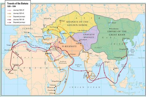 a map showing the route of trade in asia and africa, as well as other ...