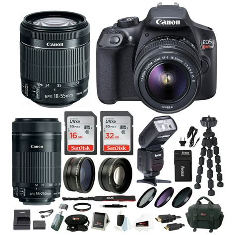 Canon EOS Rebel T6 DSLR Camera w/ EF-S 18-55mm and 55-250mm Lenses ...