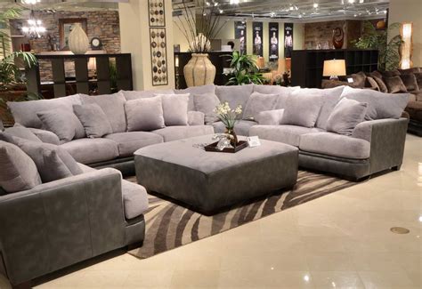 Extra Large Leather Sectional Sofa With Adjustable Headrest Decofurnish