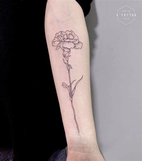 27 Beautiful Carnation Tattoo Ideas and Their Symbolism | Carnation ...