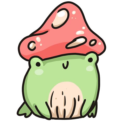 "frog with mushroom hat" Sticker for Sale by crackheadruelx | Милые ...