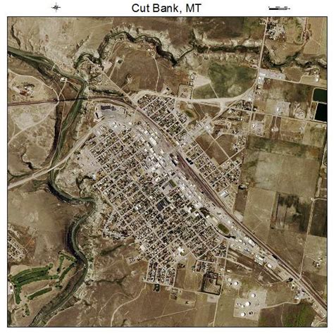 Aerial Photography Map of Cut Bank, MT Montana