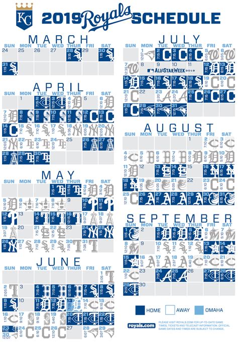 Royals Printable Schedule