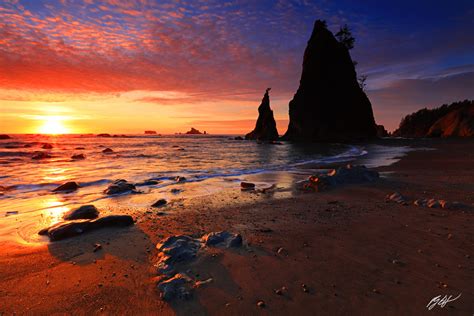 B215 Sunset Rialto Beach, Olympic National Park, Washington | Randall J ...