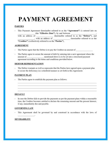 Free Payment Agreement Template (2022)