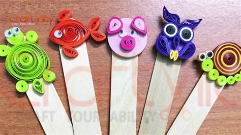 Paper Quilling Animal Bookmarks | Quilling Turtle, Fish, Pig, Owl and ...