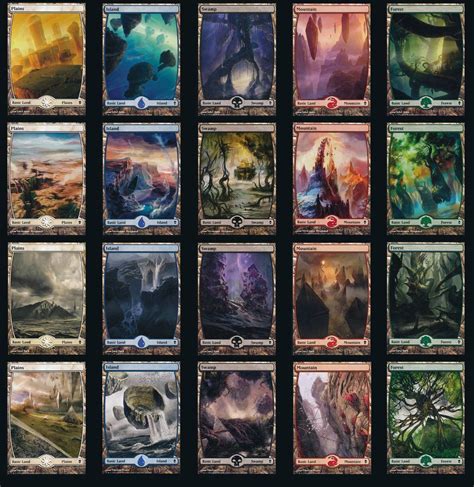 MTG Zendikar Full Art Basic Land Set of 20 Complete Land Set (4) of ...