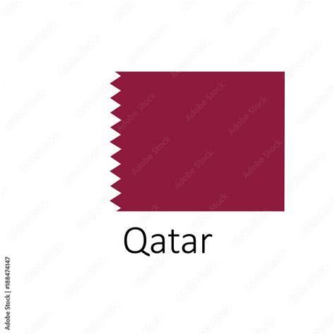 Flag of Qatar with name icon. Official colors and proportion correctly ...