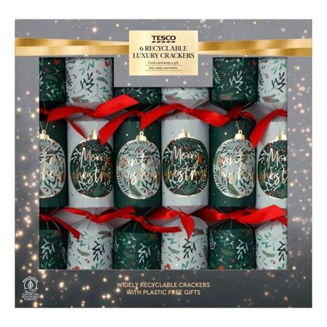 Tesco Luxury Merry Christmas Crackers 6 Pack - Tesco Groceries