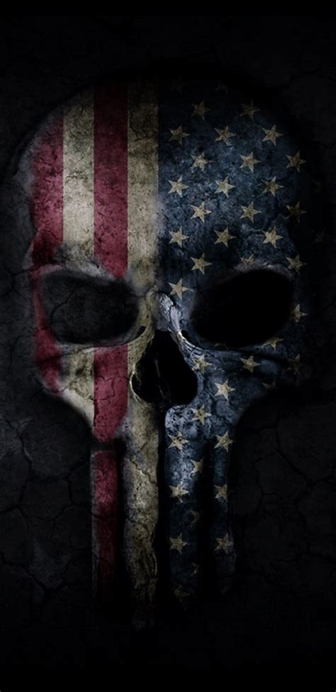 Skull Tactical American Flag Wallpaper Abstract logo minimalism ...