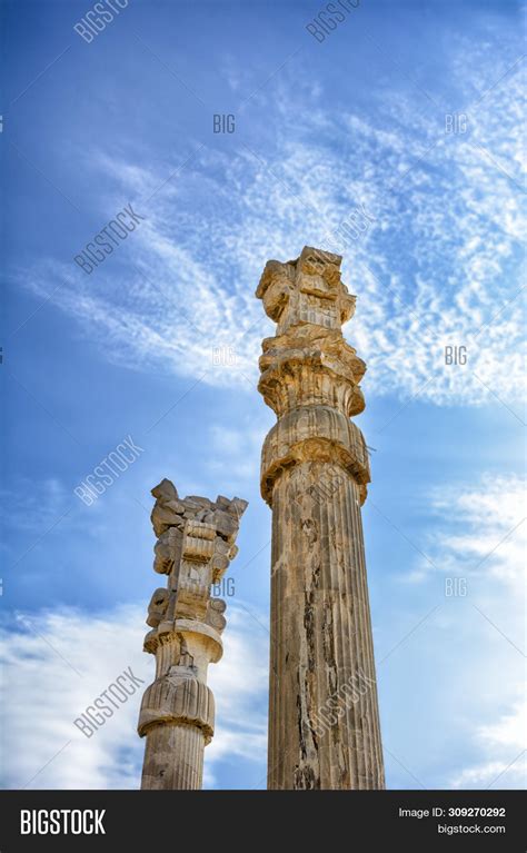 The Majestic Columns, Persepolis. Iran Is The Capital Of The ...