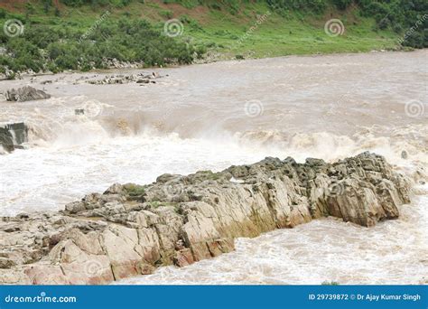 Aerial View of Dhuandhar Fall & Marble Rock Exposure, Jabalpur Stock ...